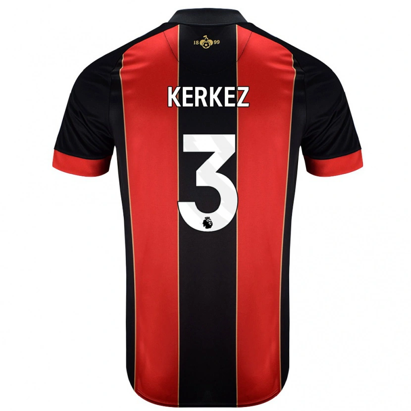 Danxen Kinder Milos Kerkez #3 Rot Schwarz Heimtrikot Trikot 2024/25 T-Shirt