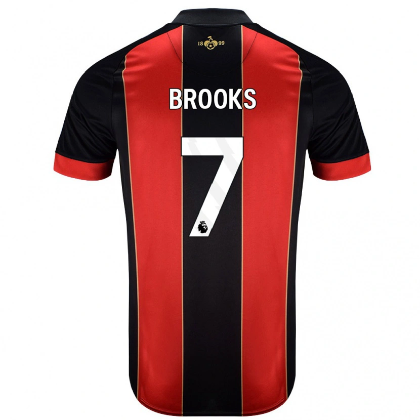 Danxen Kinder David Brooks #7 Rot Schwarz Heimtrikot Trikot 2024/25 T-Shirt