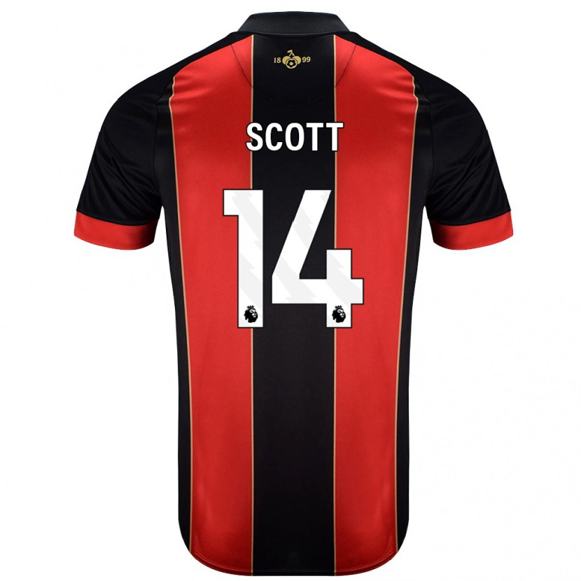 Danxen Kinder Alex Scott #14 Rot Schwarz Heimtrikot Trikot 2024/25 T-Shirt