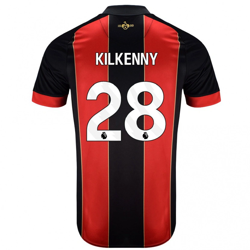 Danxen Kinder Gavin Kilkenny #28 Rot Schwarz Heimtrikot Trikot 2024/25 T-Shirt