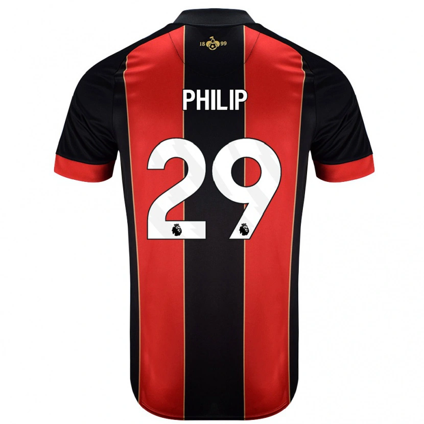 Danxen Kinder Philip Billing #29 Rot Schwarz Heimtrikot Trikot 2024/25 T-Shirt