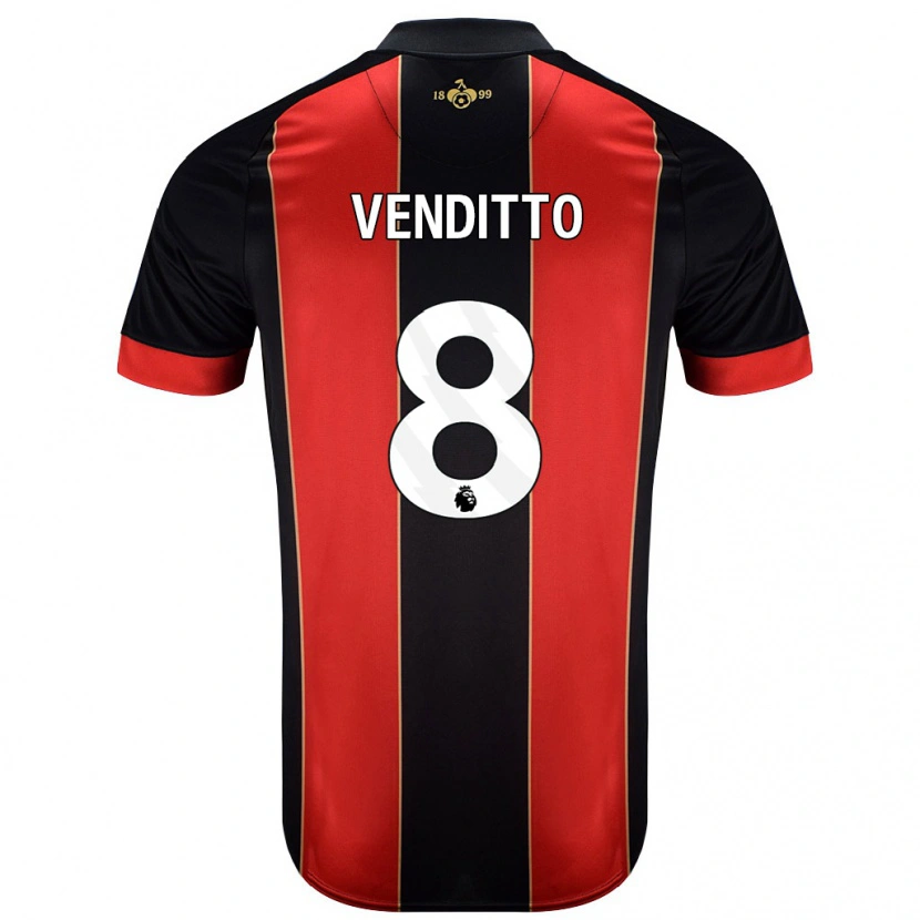 Danxen Kinder Olivia Venditto #8 Rot Schwarz Heimtrikot Trikot 2024/25 T-Shirt