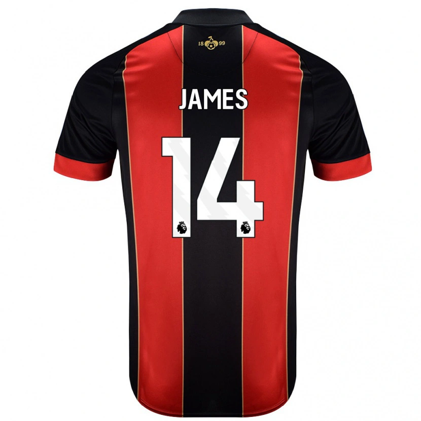 Danxen Kinder Katie James #14 Rot Schwarz Heimtrikot Trikot 2024/25 T-Shirt