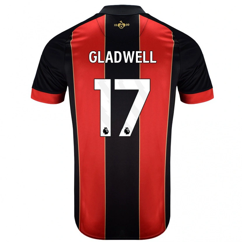 Danxen Kinder Molly Gladwell #17 Rot Schwarz Heimtrikot Trikot 2024/25 T-Shirt