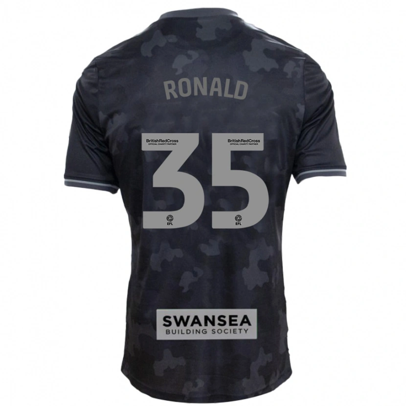 Danxen Kinder Ronald #35 Schwarz Auswärtstrikot Trikot 2024/25 T-Shirt