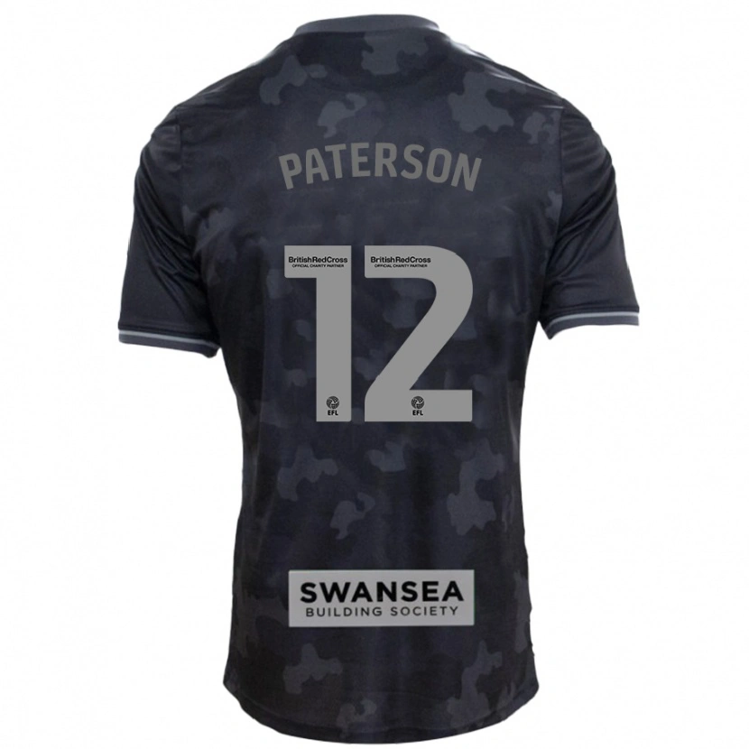 Danxen Kinder Jamie Paterson #12 Schwarz Auswärtstrikot Trikot 2024/25 T-Shirt