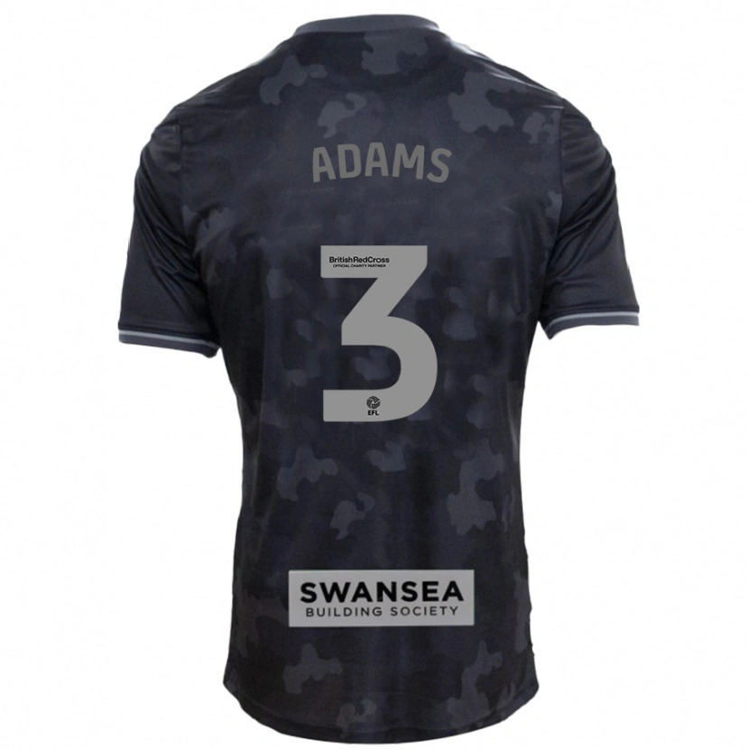 Danxen Kinder Sarah Adams #3 Schwarz Auswärtstrikot Trikot 2024/25 T-Shirt