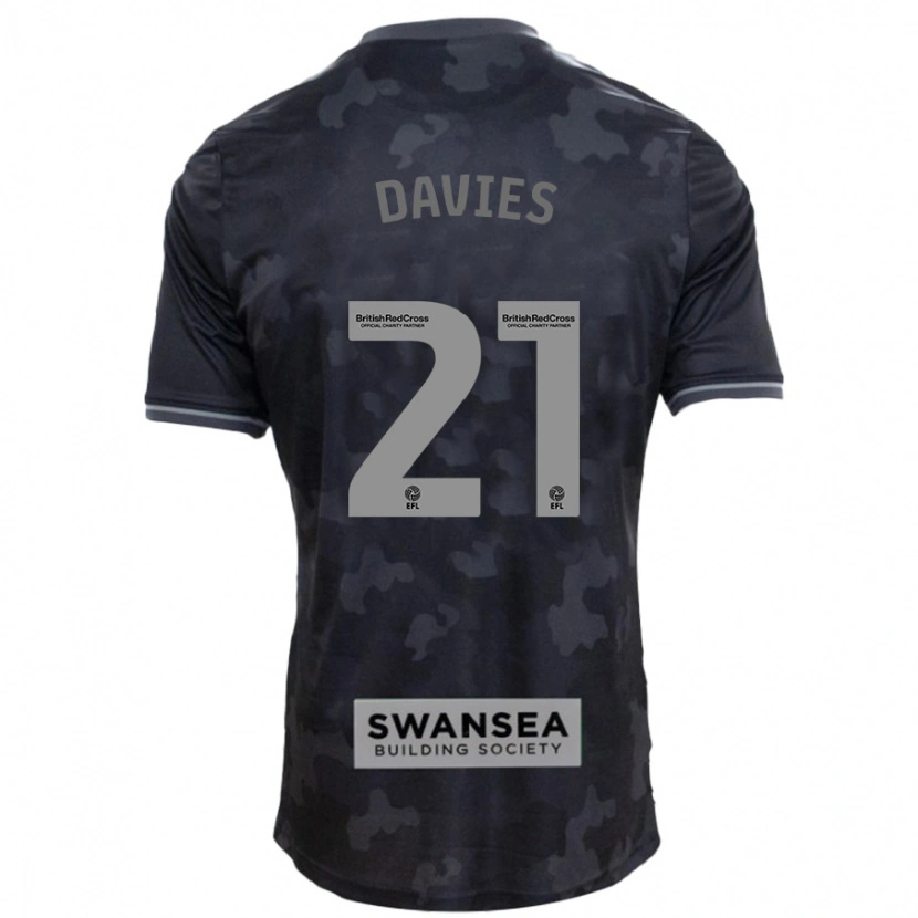 Danxen Kinder Laura Davies #21 Schwarz Auswärtstrikot Trikot 2024/25 T-Shirt