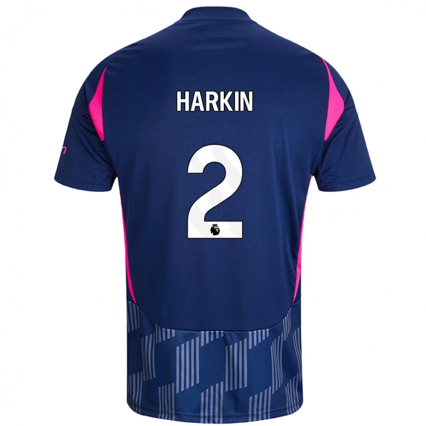 Danxen Kinder Lyndsey Harkin #2 Königsblau Rosa Auswärtstrikot Trikot 2024/25 T-Shirt
