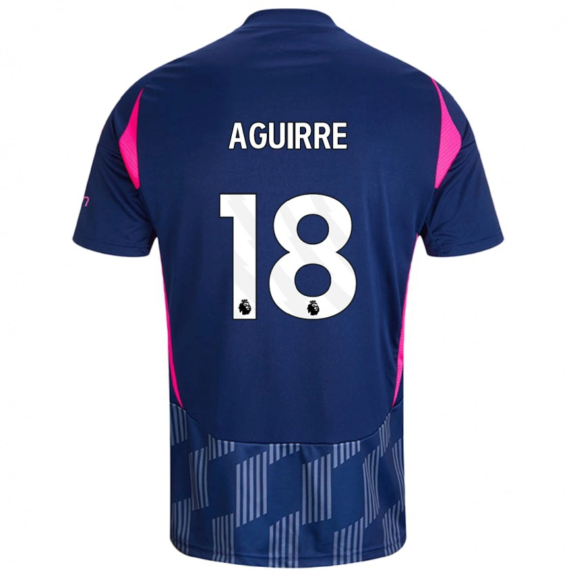 Danxen Kinder Aja Aguirre #18 Königsblau Rosa Auswärtstrikot Trikot 2024/25 T-Shirt