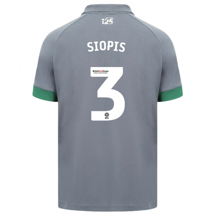 Danxen Kinder Manolis Siopis #3 Dunkelgrau Auswärtstrikot Trikot 2024/25 T-Shirt