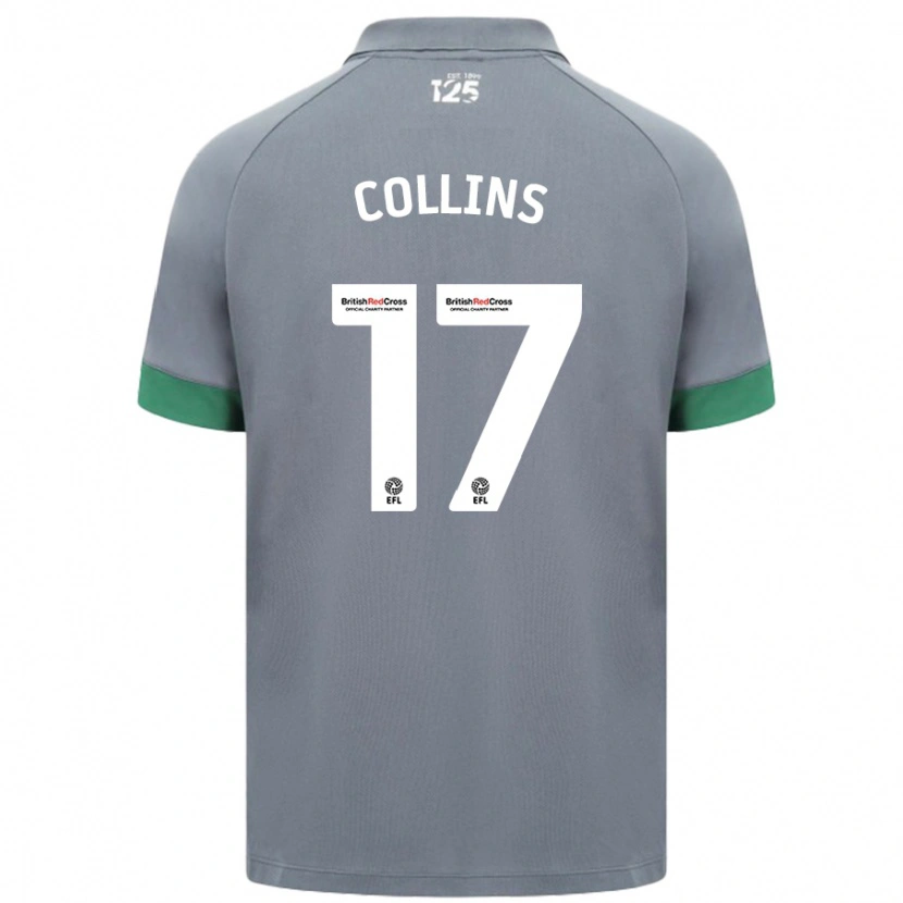Danxen Kinder Jamilu Collins #17 Dunkelgrau Auswärtstrikot Trikot 2024/25 T-Shirt