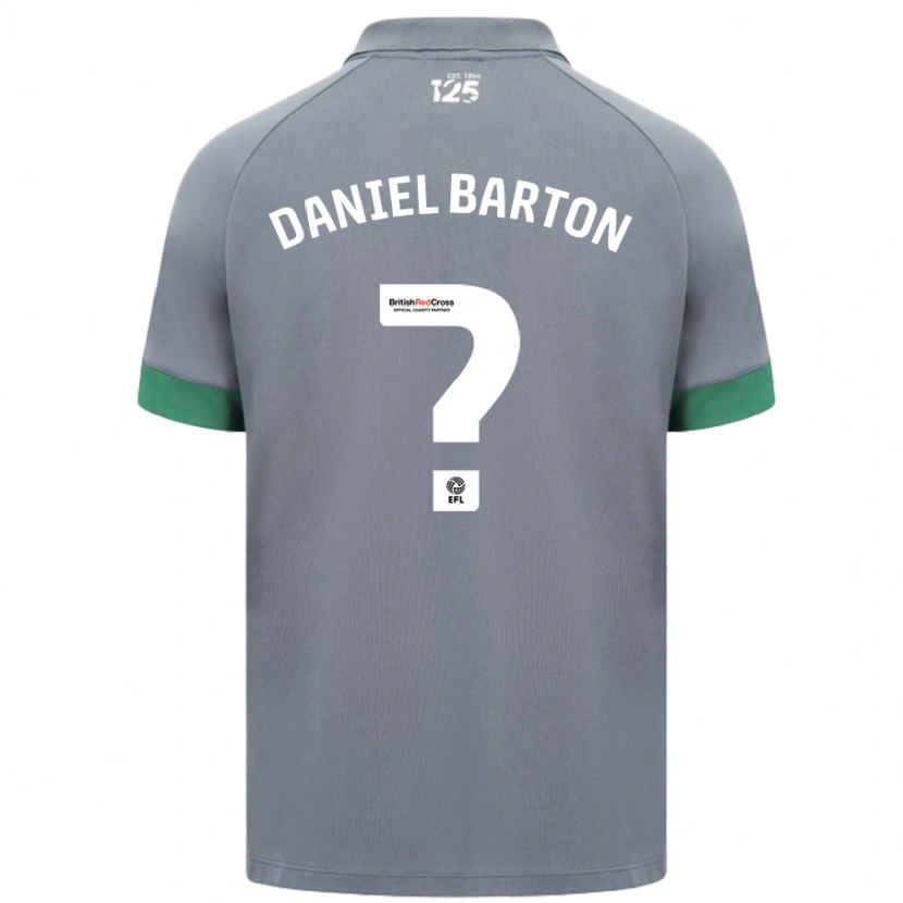 Danxen Kinder Daniel Barton #0 Dunkelgrau Auswärtstrikot Trikot 2024/25 T-Shirt