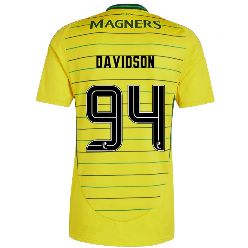 Danxen Kinder Bruno Davidson #94 Gelb Auswärtstrikot Trikot 2024/25 T-Shirt