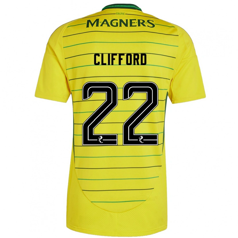 Danxen Kinder Lucy Ashworth-Clifford #22 Gelb Auswärtstrikot Trikot 2024/25 T-Shirt