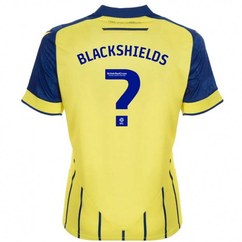 Danxen Kinder Charlie Blackshields #0 Gelb Blau Auswärtstrikot Trikot 2024/25 T-Shirt
