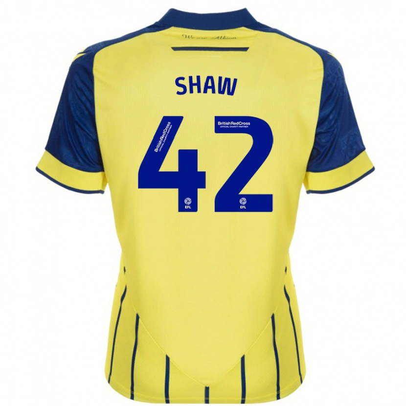 Danxen Kinder Josh Shaw #42 Gelb Blau Auswärtstrikot Trikot 2024/25 T-Shirt