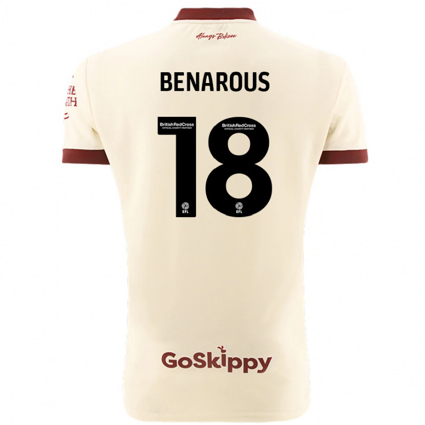 Danxen Kinder Ayman Benarous #18 Cremeweiß Auswärtstrikot Trikot 2024/25 T-Shirt