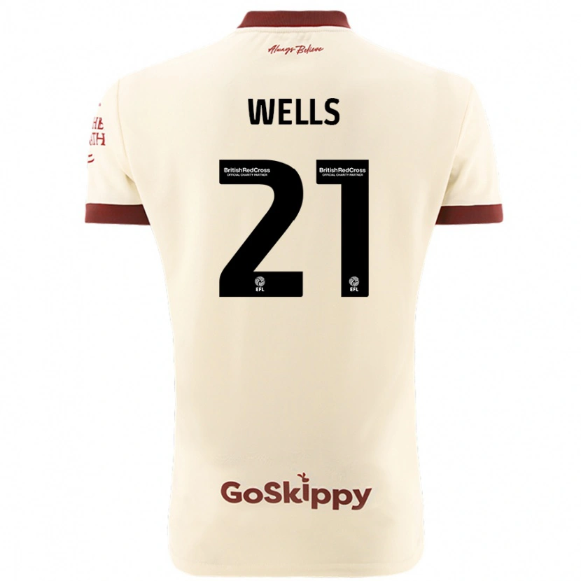 Danxen Kinder Nahki Wells #21 Cremeweiß Auswärtstrikot Trikot 2024/25 T-Shirt