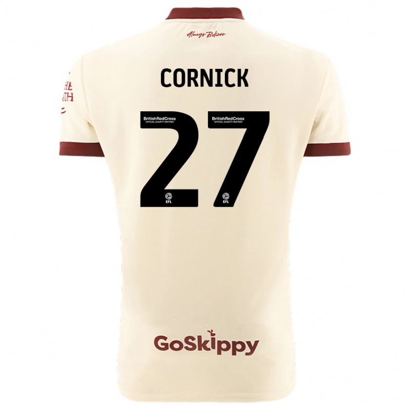 Danxen Kinder Harry Cornick #27 Cremeweiß Auswärtstrikot Trikot 2024/25 T-Shirt