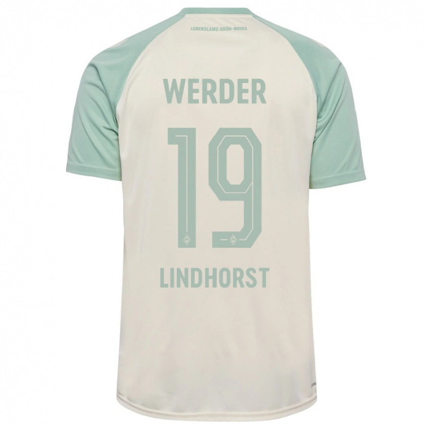 Danxen Kinder Jerrit Lindhorst #19 Cremeweiß Hellgrün Auswärtstrikot Trikot 2024/25 T-Shirt