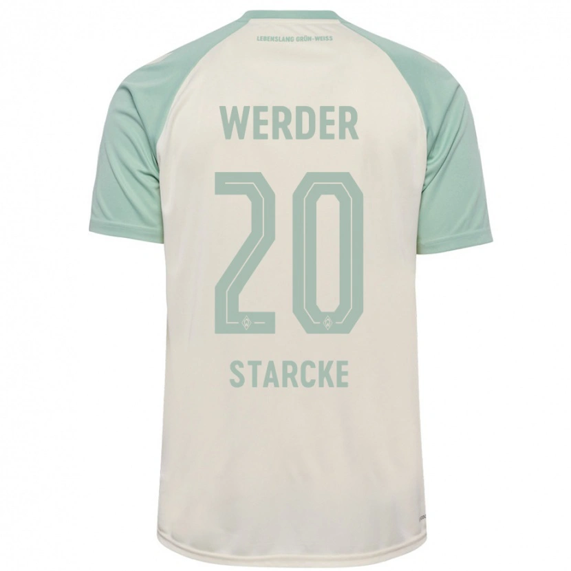 Danxen Kinder Bennet Starcke #20 Cremeweiß Hellgrün Auswärtstrikot Trikot 2024/25 T-Shirt