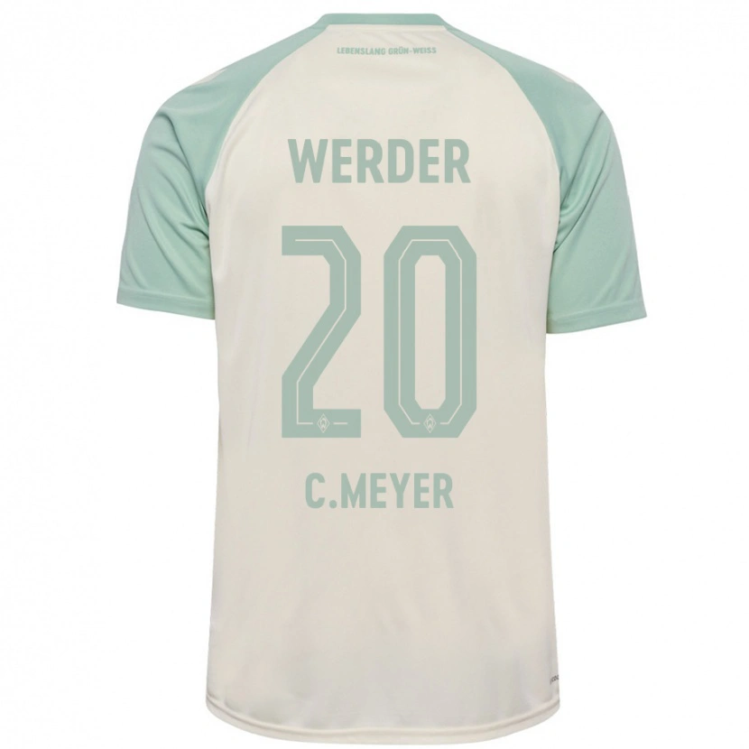 Danxen Kinder Christin Meyer #20 Cremeweiß Hellgrün Auswärtstrikot Trikot 2024/25 T-Shirt