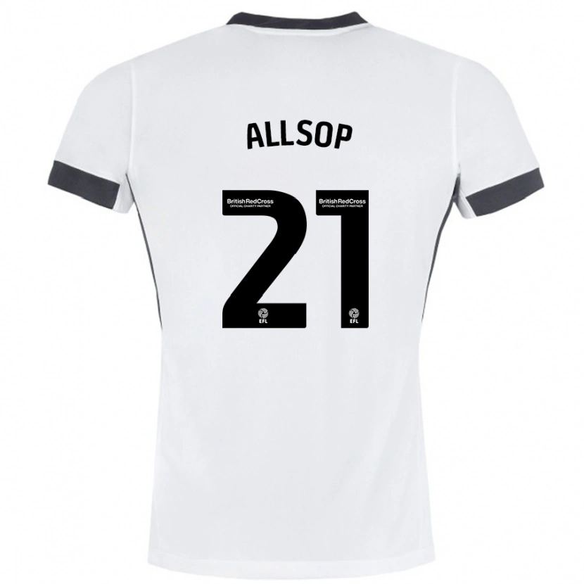 Danxen Kinder Ryan Allsop #21 Weiß Schwarz Auswärtstrikot Trikot 2024/25 T-Shirt