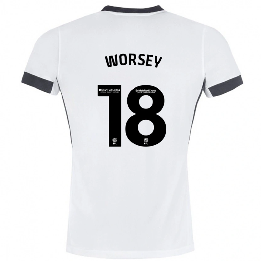 Danxen Kinder Louanne Worsey #18 Weiß Schwarz Auswärtstrikot Trikot 2024/25 T-Shirt