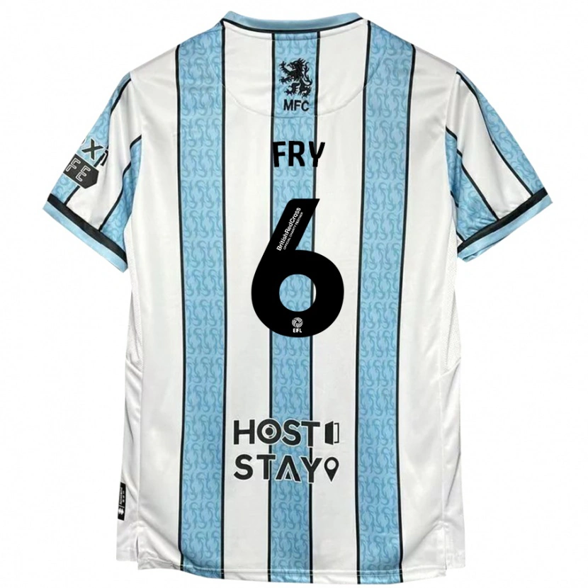 Danxen Kinder Dael Fry #6 Weiß Blau Auswärtstrikot Trikot 2024/25 T-Shirt
