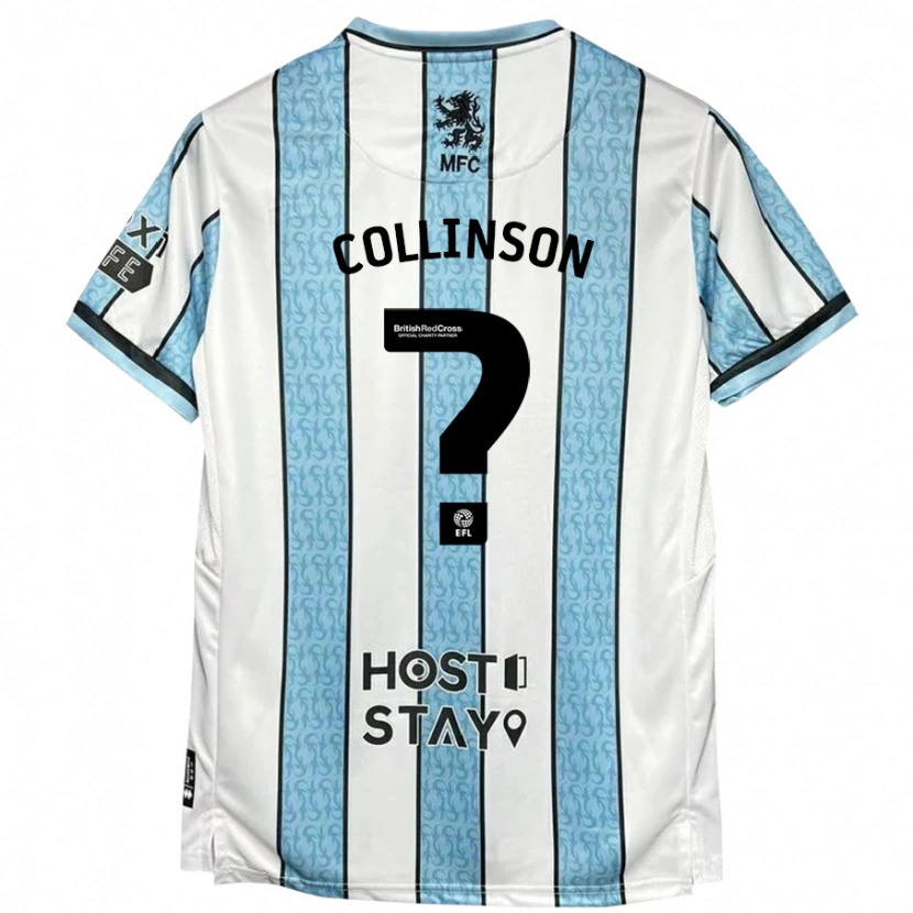 Danxen Kinder Isaac Collinson #0 Weiß Blau Auswärtstrikot Trikot 2024/25 T-Shirt