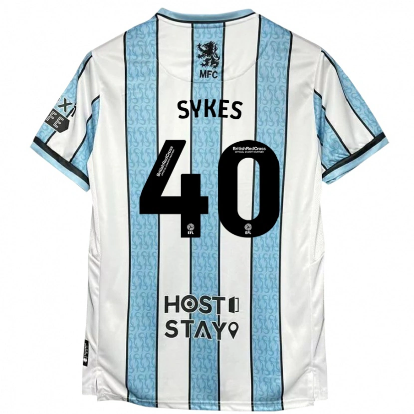 Danxen Kinder Cain Sykes #40 Weiß Blau Auswärtstrikot Trikot 2024/25 T-Shirt