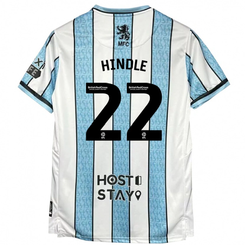 Danxen Kinder Rachel Hindle #22 Weiß Blau Auswärtstrikot Trikot 2024/25 T-Shirt