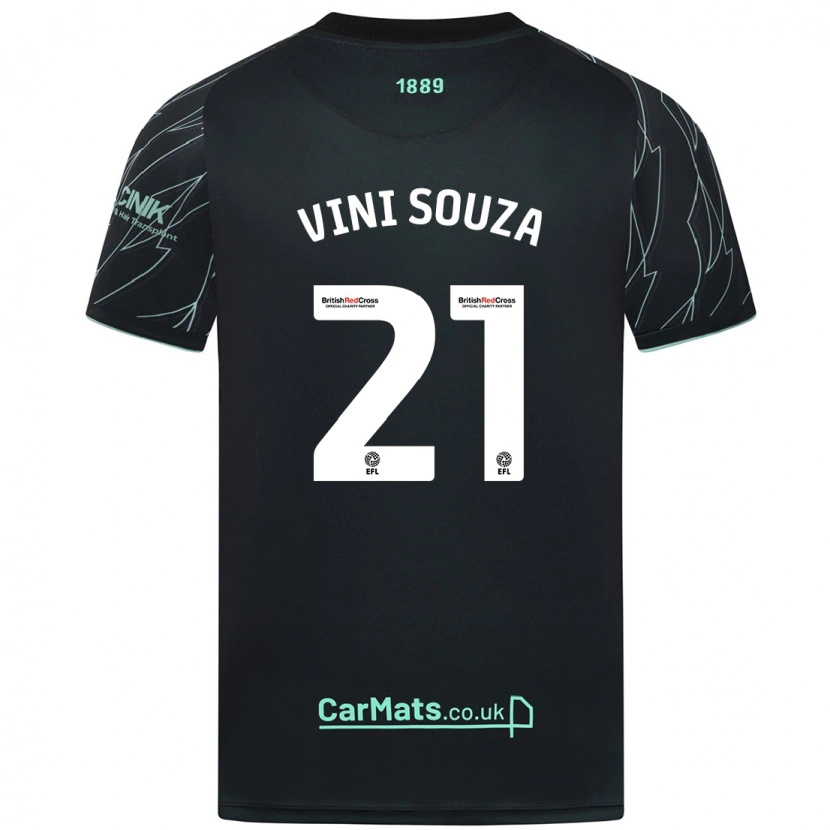 Danxen Kinder Vini Souza #21 Schwarz Grün Auswärtstrikot Trikot 2024/25 T-Shirt