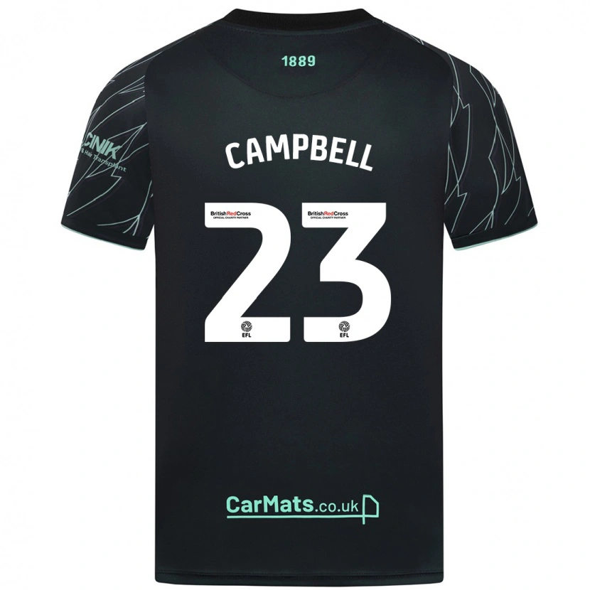 Danxen Kinder Tyrese Campbell #23 Schwarz Grün Auswärtstrikot Trikot 2024/25 T-Shirt