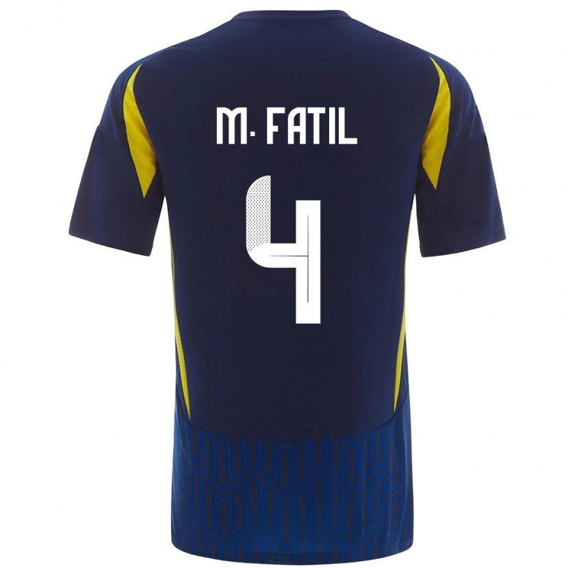 Danxen Kinder Mohammed Al-Fatil #4 Blau Gelb Auswärtstrikot Trikot 2024/25 T-Shirt
