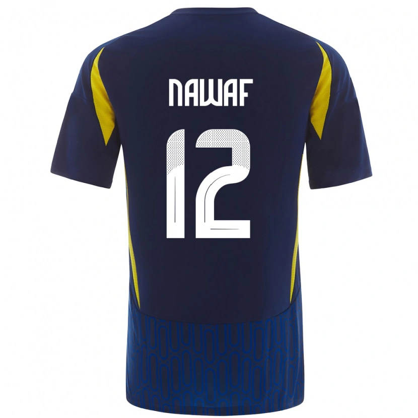 Danxen Kinder Nawaf Al-Boushal #12 Blau Gelb Auswärtstrikot Trikot 2024/25 T-Shirt