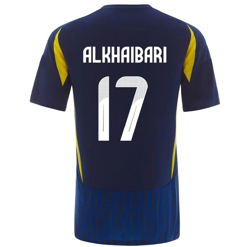 Danxen Kinder Abdullah Al-Khaibari #17 Blau Gelb Auswärtstrikot Trikot 2024/25 T-Shirt