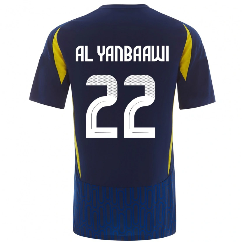 Danxen Kinder Tahani Al-Yanbaawi #22 Blau Gelb Auswärtstrikot Trikot 2024/25 T-Shirt