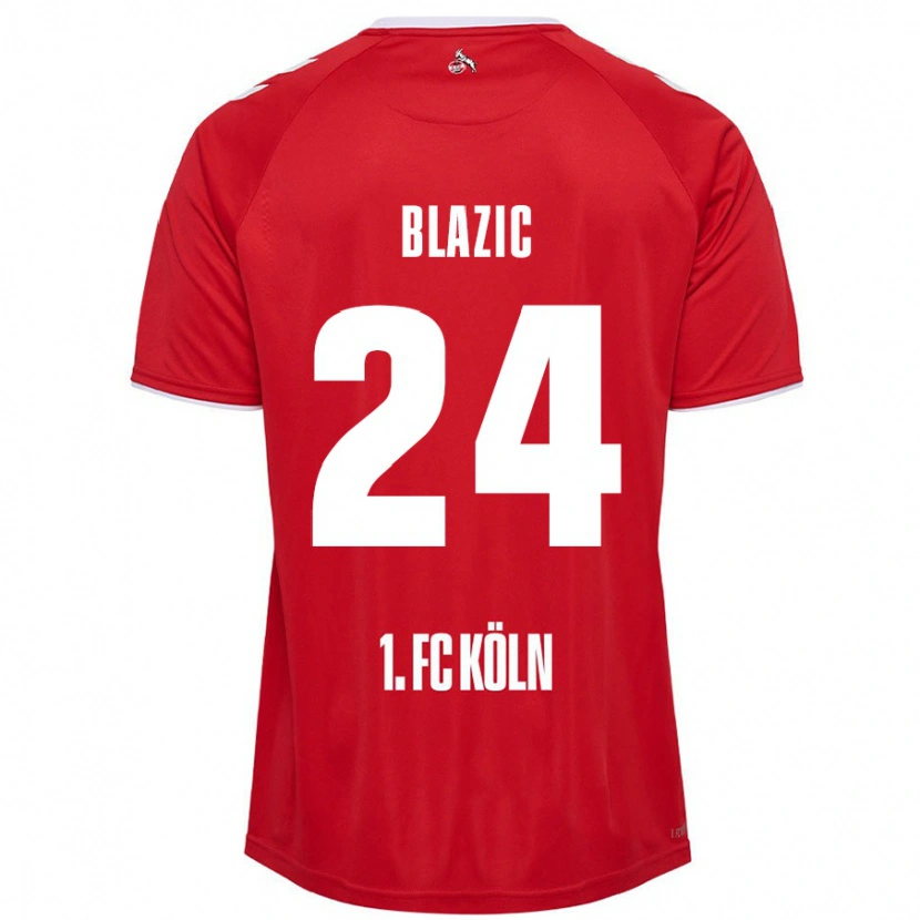 Danxen Kinder Alessandro Blazic #24 Rot Weiß Auswärtstrikot Trikot 2024/25 T-Shirt