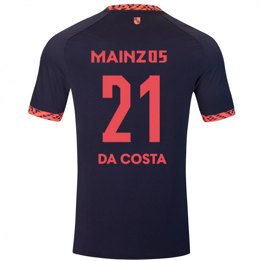 Danxen Kinder Danny Da Costa #21 Blau Korallenrot Auswärtstrikot Trikot 2024/25 T-Shirt