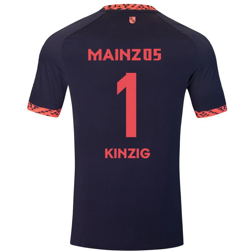Danxen Kinder Maximilian Kinzig #1 Blau Korallenrot Auswärtstrikot Trikot 2024/25 T-Shirt
