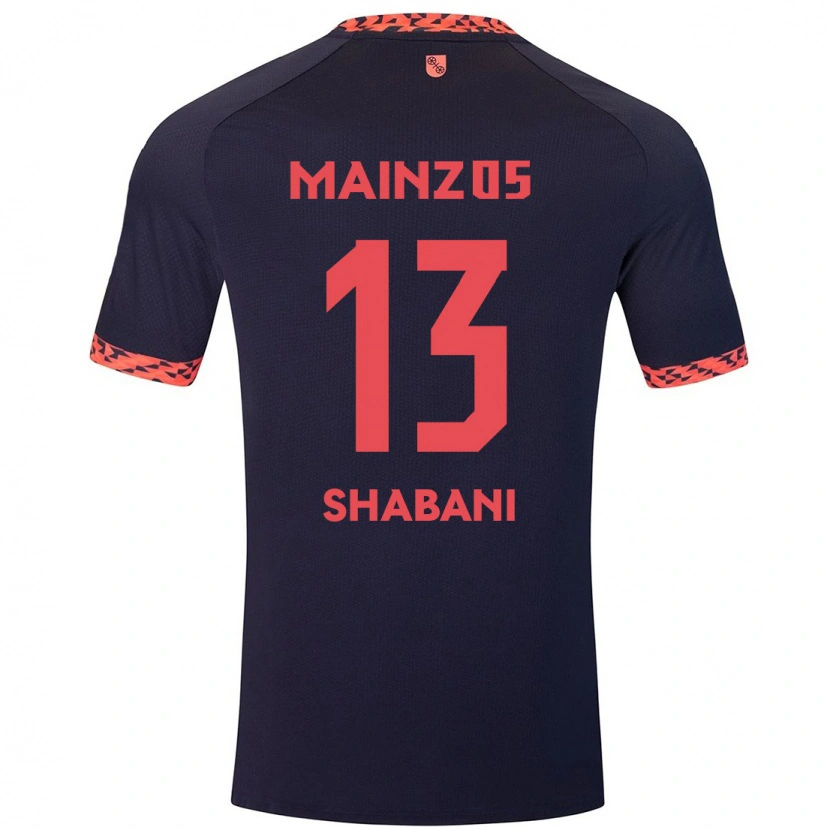 Danxen Kinder Eniss Shabani #13 Blau Korallenrot Auswärtstrikot Trikot 2024/25 T-Shirt