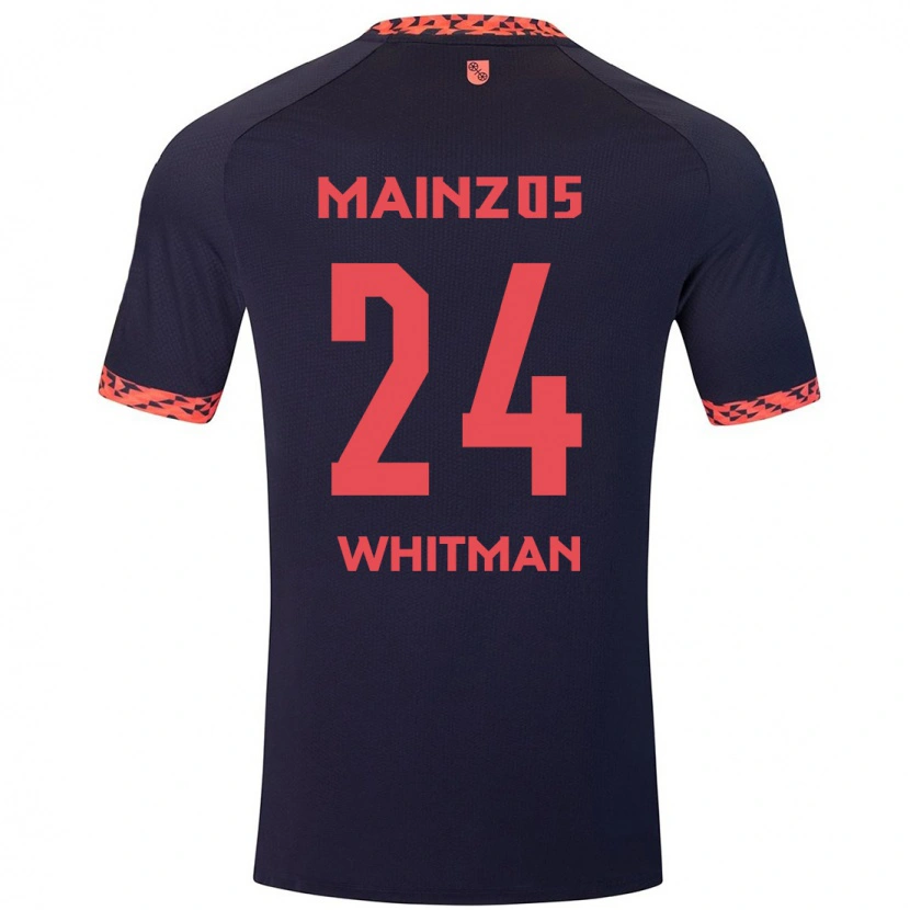 Danxen Kinder Katherine Whitman #24 Blau Korallenrot Auswärtstrikot Trikot 2024/25 T-Shirt