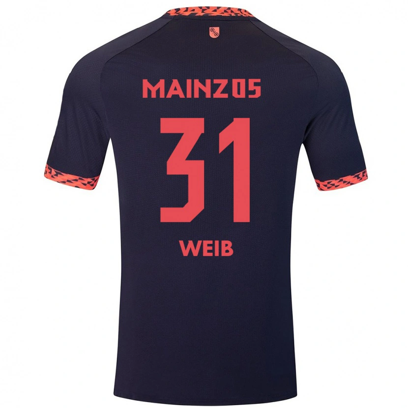 Danxen Kinder Finja Weiß #31 Blau Korallenrot Auswärtstrikot Trikot 2024/25 T-Shirt