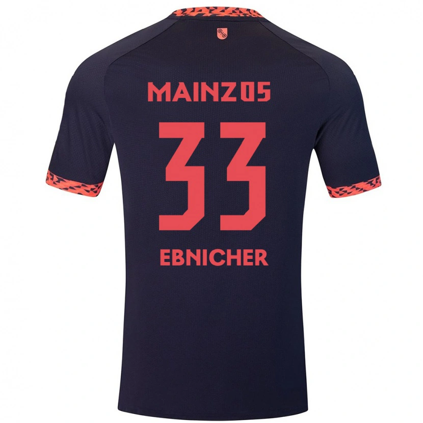 Danxen Kinder Sabine Ebnicher #33 Blau Korallenrot Auswärtstrikot Trikot 2024/25 T-Shirt