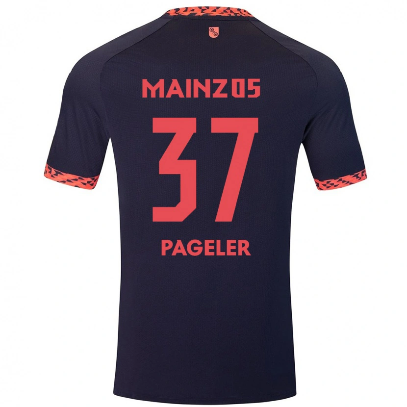 Danxen Kinder Maja Pageler #37 Blau Korallenrot Auswärtstrikot Trikot 2024/25 T-Shirt