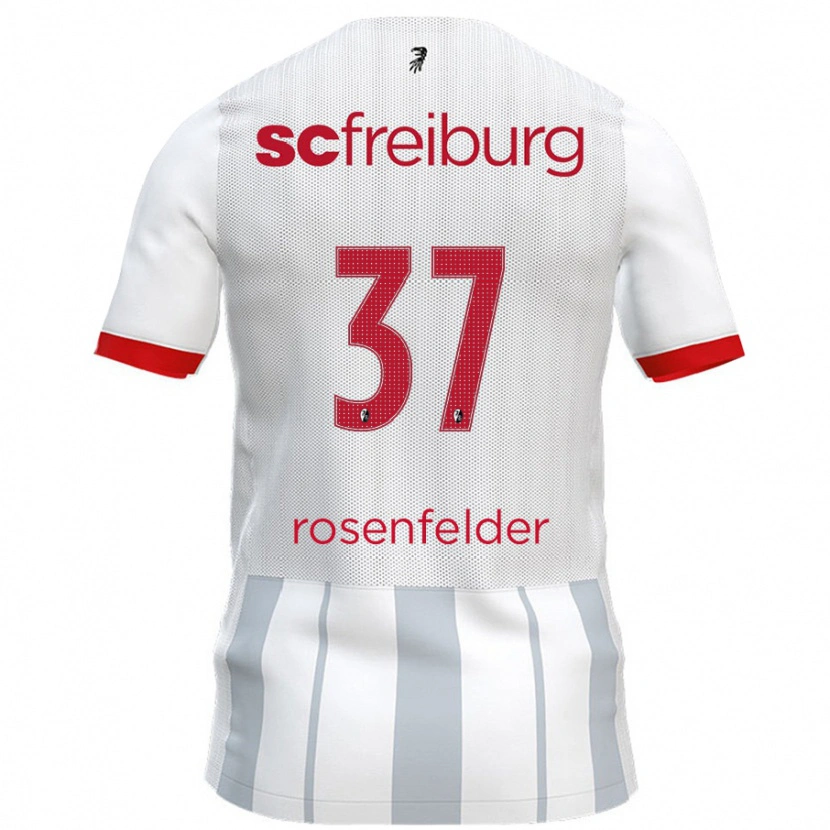 Danxen Kinder Max Rosenfelder #37 Weiß Grau Auswärtstrikot Trikot 2024/25 T-Shirt