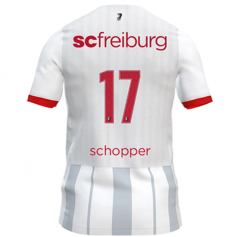 Danxen Kinder David Schopper #17 Weiß Grau Auswärtstrikot Trikot 2024/25 T-Shirt