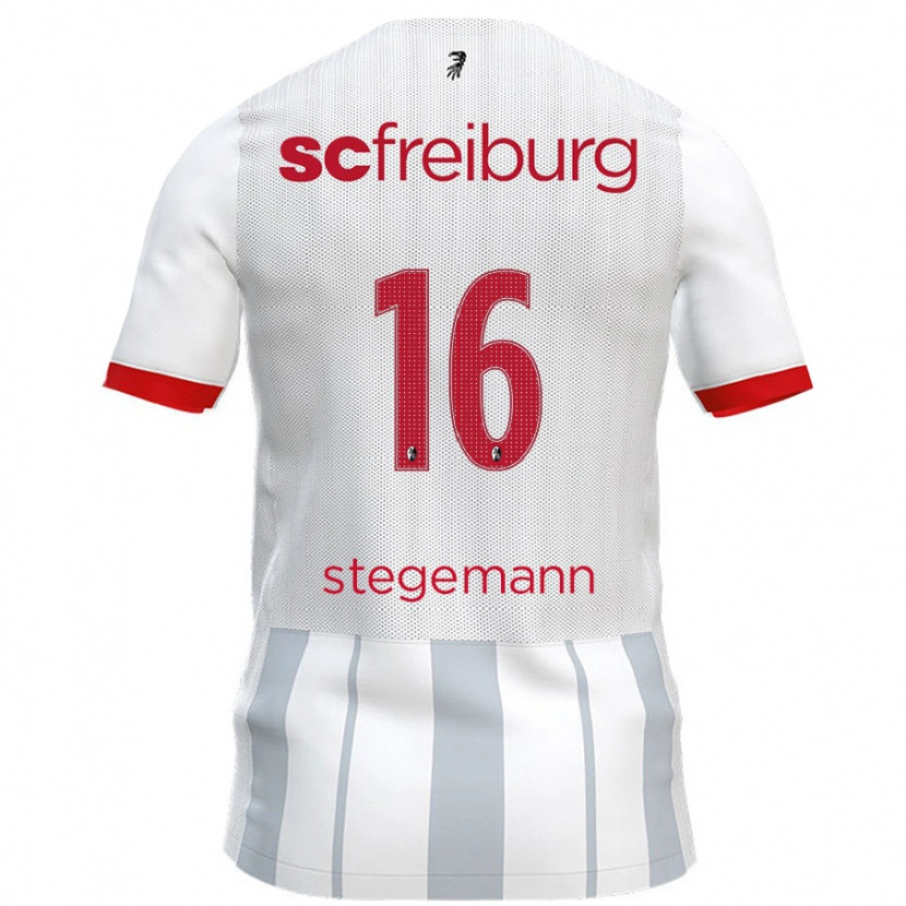 Danxen Kinder Greta Stegemann #16 Weiß Grau Auswärtstrikot Trikot 2024/25 T-Shirt